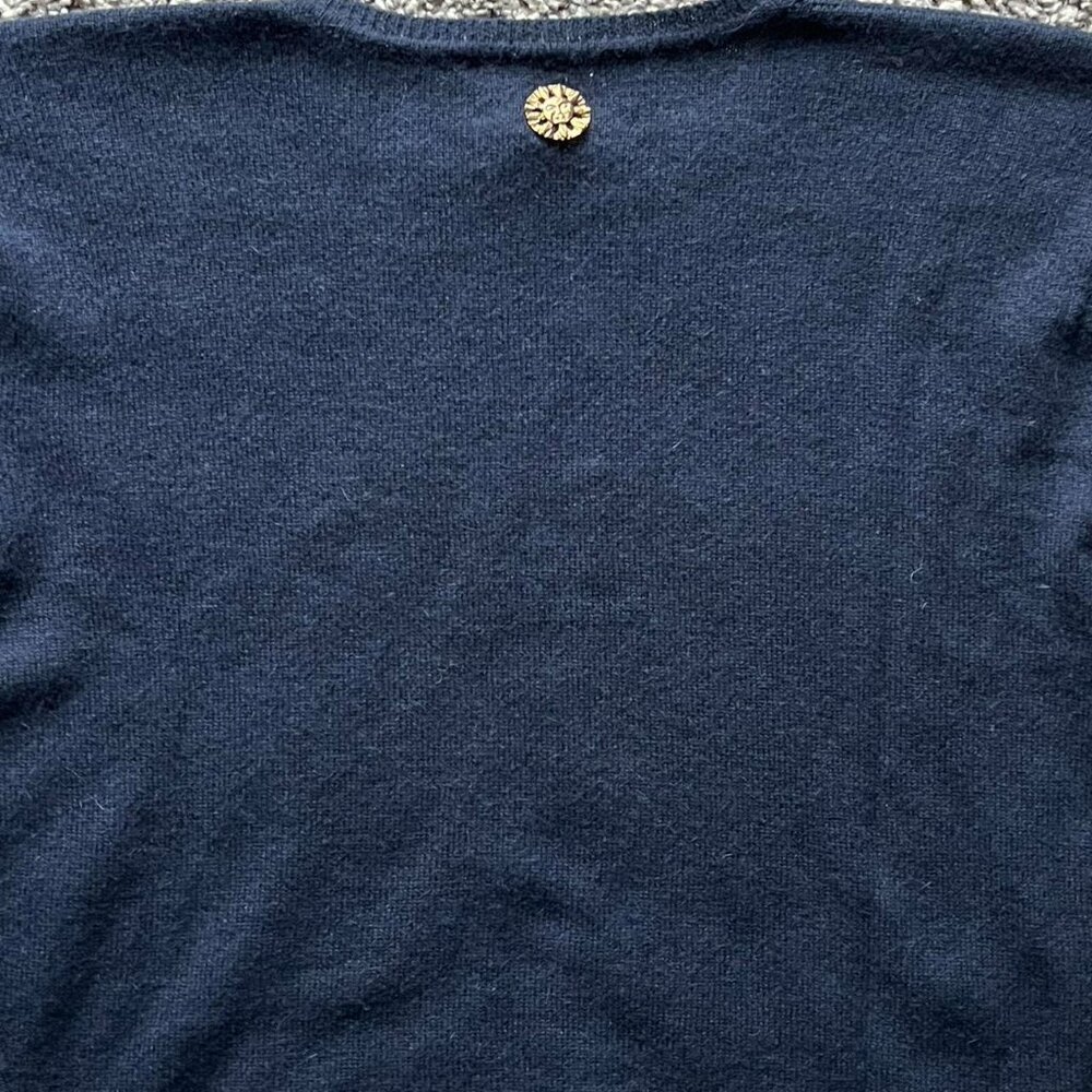 Adrienne Vittadini Angora Wool Sweater Womens Large Black w/Glitter Sun Pendant - Picture 5 of 7
